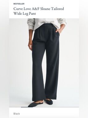 Abercrombie & Fitch Black Sloane Tailored Wide-Leg Pants